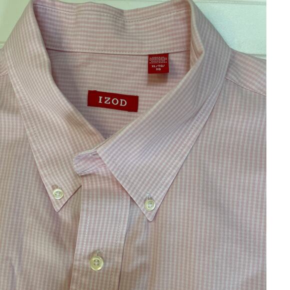 IZOD Pink White Long Sleeve Button Down Shirt Size Men's XL - Picture 1 of 8